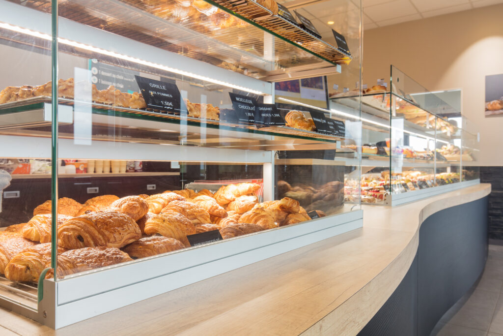 Vitrine de boulangerie pour exposition de produits