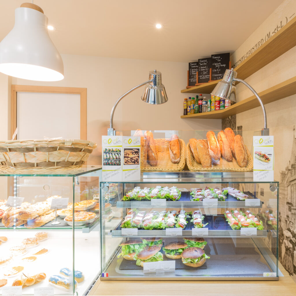 Vitrine de boulangerie pour exposition de produits